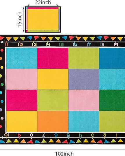Booooom Jackson Classroom Carpet, Children's Classroom Rug 8'5"x6'5”Kid Rug with Non-Slip Backing,Children's Classroom Educational Seating Carpet Elementary - LeafyLoom