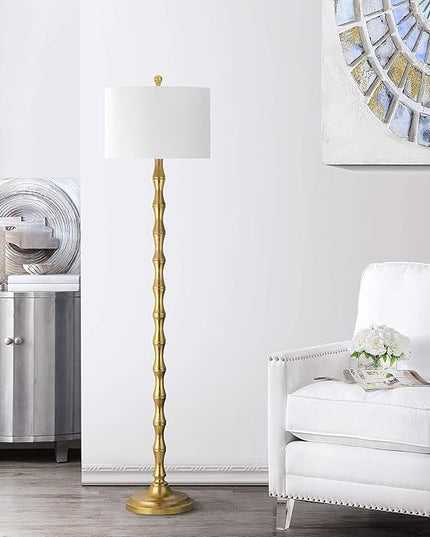 SAFAVIEH Lighting Collection Aurelia Farmhouse Antique Gold 64-inch Living Room Bedroom Home Office Standing Floor Lamp,Metal (LED Bulb Included) - LeafyLoom
