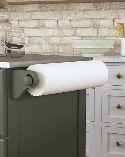 Homestyles Mobile Kitchen Island Cart with Stainless Steel Top, Sage Green - LeafyLoom