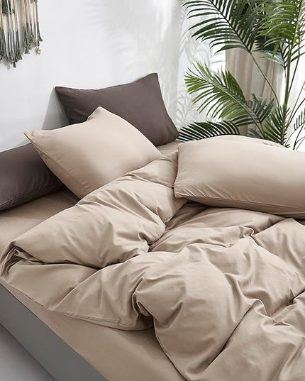 Deep Champagne Comforter Set King Cream Coffee Bedding Set Khaki Comforter Set King Women Soft Dark Champagne Bedding Set Men Breathable Taupe Comforter Set King Coffee Color Bed Set - LeafyLoom