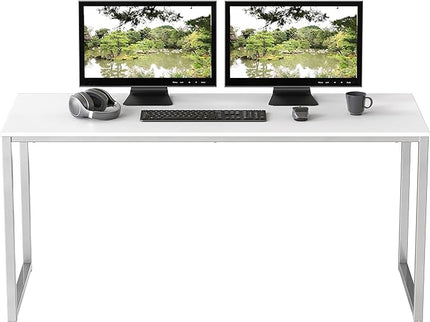 SHW Home Office 48-Inch Computer Desk, 24" Deep, White - LeafyLoom