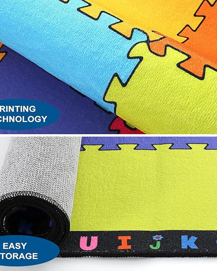 LIVEBOX Elementary Classroom Kids Rug, Washable School Learning Area Rugs, Colorful Preschool Children's Classroom Carpet Non-Slip Alphabet Mat for Home Learning,13'x7'5"(Seats-24) - LeafyLoom
