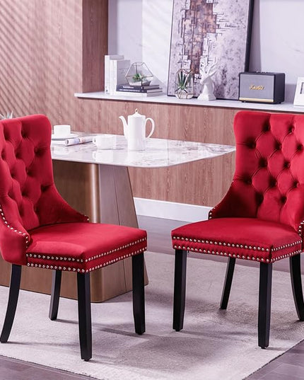NicBex Haerin-SD-00102-LWJ Dining Chairs, 25.5"x19.7"x37.4", Burgundy - LeafyLoom