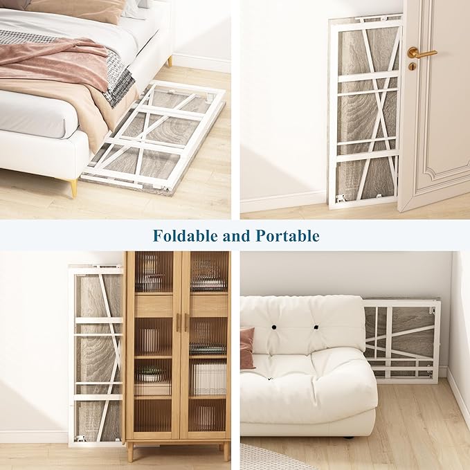 EMODA Folding Computer Desk 40 inch, No Assembly Needed Home Office Table Study Writing Gaming Desk, Beige - LeafyLoom