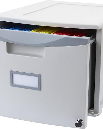 Storex 61261B01C File Cabinet, 1-Pack, Grey/Dark Grey - LeafyLoom