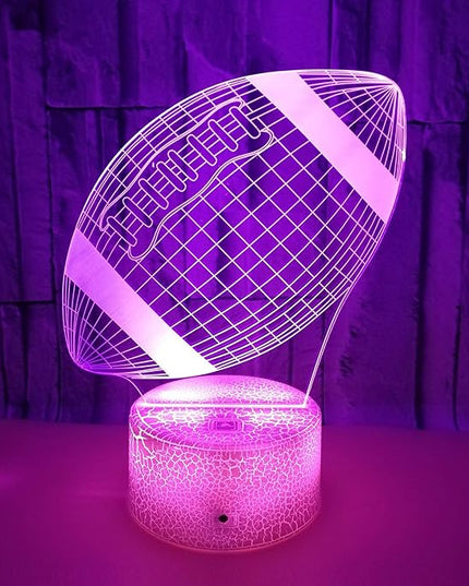 Football Night Lights for Kids, 3D LED Illusion Lamp 7 Colors Changing Nightlight with USB Powered, Touch & Remote Control Best Birthday Christmas Gifts for Boys Girls Kids Baby - LeafyLoom