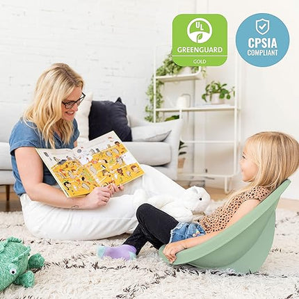 ECR4Kids Leaf Floor Seat, Rocker Chair, Sage/Grey, 6-Piece - LeafyLoom