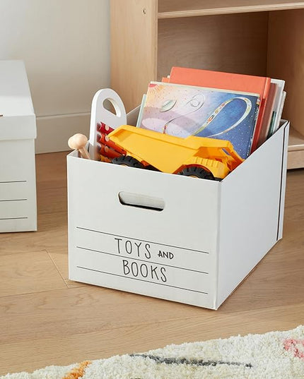 Amazon Basics Storage and Filing Boxes With Lid and Handles, Legal/Letter Size, Basic Duty, Pack of 20, White, 16.2" L x 12.5" W x 10.5" H - LeafyLoom