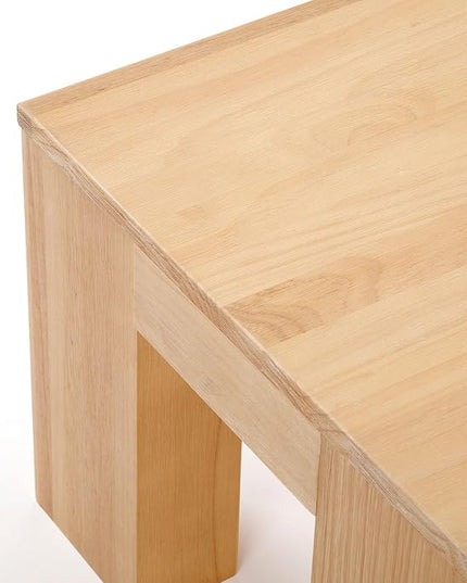 Plank+Beam Modern Rectangular Coffee Table, Solid Wood, 40 Inch, Rectangle Coffee Table for Living Room, Mini Center Tables for Small Spaces, Small Living Space Tea Table, Blonde Wirebrush - LeafyLoom