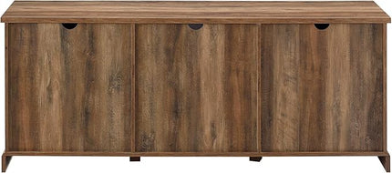 Walker Edison Corbin Modern Farmhouse TV Stand, Sliding X Barn Door, For TVs Up To 80 Inches, 70 Inch, Reclaimed Barnwood, Rustic Oak - LeafyLoom