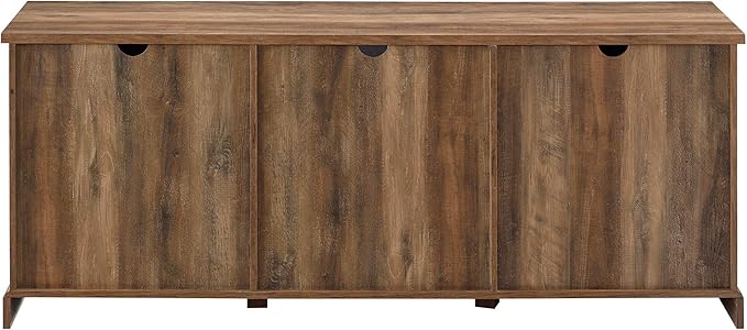 Walker Edison Corbin Modern Farmhouse TV Stand, Sliding X Barn Door, For TVs Up To 80 Inches, 70 Inch, Reclaimed Barnwood, Rustic Oak - LeafyLoom