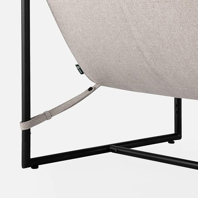 ZINUS Aidan Sling Accent Chair / Metal Framed Armchair with Shredded Foam Cushioning, Oatmeal - LeafyLoom