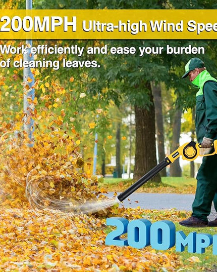 Cordless Leaf Blower for Dewalt 20V Max Battery (NO Battery), 200MPH Mini Leaf Blower with 3 Variable Speed, Electric Handheld Leaf Blower for Yard Care,Patio,Porch,Workbench Clean (Bare Tool) - LeafyLoom