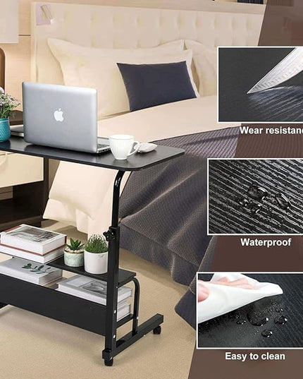 Laptop Desk Removable and Adjustable Height Table for Bedroom Bedside Table Lazy Sofa Table Minimalist Office Desk Home Student Writing Desk Desk, Small Standing Desk with Storage TV Tray Table.Black - LeafyLoom