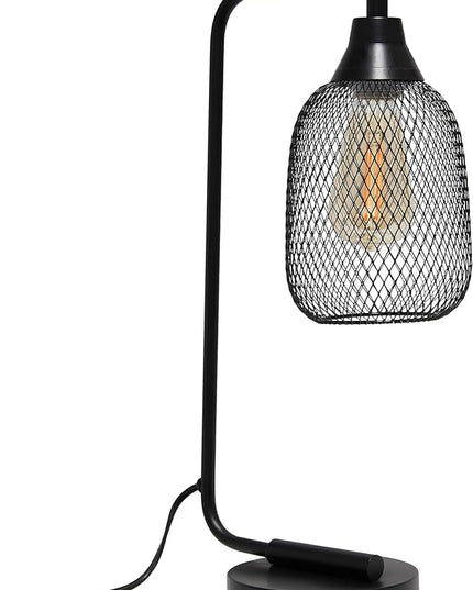 Elegant Designs LD1060-BLK Mesh Wire Table Lamp, Matte Black - LeafyLoom