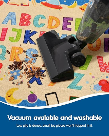 Booooom Jackson Vibrant Classroom Rug Alphabet Rug for Kids Learning and Play,ABC Rug for Kids Room Playroom Nursery,Reading Rug,Baby Toddlers Non Slip Kids Rug,Rainbow Rug,Colorful ABC Carpet Rug - LeafyLoom