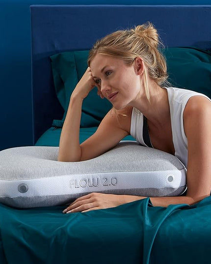 Bedgear Flow Cuddle Curve Pillow - Size 2.0 - Breathable Side Sleeper Pillow - Soft Bed Pillow - Hypoallergenic and Removable Cover - 20" W x 26" L x 5.75" H - LeafyLoom