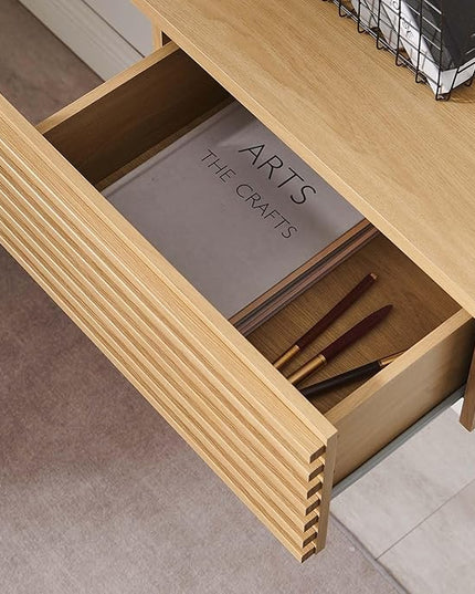 Modway Render 60" Mid-Century Modern Wall-Mount Corner Office Desk in Oak - LeafyLoom