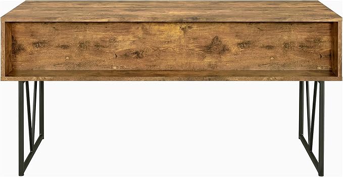 Coaster Home Furnishings Analiese Rustic 63-Inch 4-Drawer Home Office Computer Writing Desk Study Table with Storage Engineered Eco-Friendly Wood Look Laminate Sturdy Steel Base Rustic Nutmeg 800999 - LeafyLoom