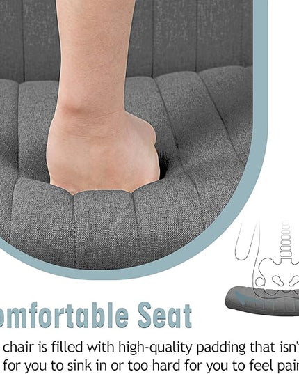 Armless Office Chair no Wheels, Ergonomic Wide Seat Swivel Desk Chair, Height Adjustable Cross Legged Comfortable Computer Chair for Living Room, Vanity Accent Chair Darkgray - LeafyLoom