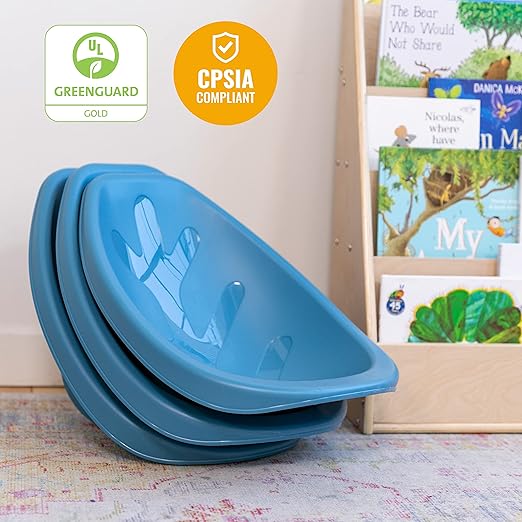ECR4Kids Leaf Floor Seat, Rocker Chair, Peacock Blue, 6-Piece - LeafyLoom