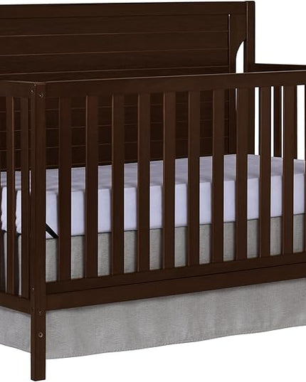 Cape Cod 5-in-1 Convertible Crib in Espresso, Greenguard Gold Certified, 55x30x44.5 Inch (Pack of 1) - LeafyLoom