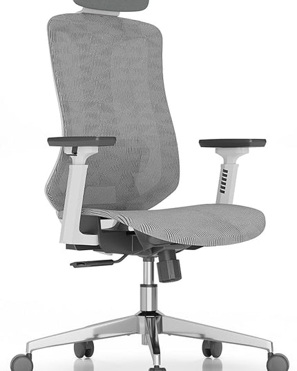Ergonomic Mesh Office Chair, Computer Desk Chair with 3D Armrests, Adjustable Lumbar Cushion & Adjustable Headrest, High Back Home desk Chair with Tilt Function, Mesh Backrest & Seat - LeafyLoom