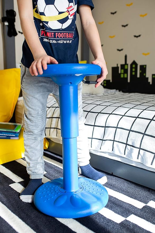 Studico ActiveChairs Adjustable Wobble Chair, Flexible Classroom Seating improves Focus, Posture & Helps ADHD/ADD. Classroom Stools, Active Wobble Chairs, Adjusts from 16.65" to 23.75" Ages 13-18 Blue - LeafyLoom