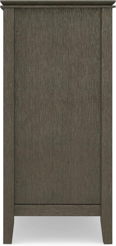 SIMPLIHOME Artisan SOLID WOOD Universal TV Media Stand, 53 inch Wide, Transitional, Living Room Entertainment Center with Storage, for Flat Screen TVs up to 60 inches in Farmhouse Grey - LeafyLoom
