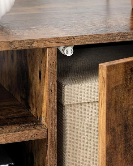 VASAGLE Retro TV Stand for Televisions up to 42 Inches, Mid-Century Modern Entertainment Center, 43.4”, Rustic Brown - LeafyLoom