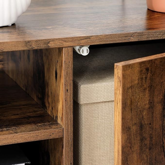 VASAGLE Retro TV Stand for Televisions up to 42 Inches, Mid-Century Modern Entertainment Center, 43.4”, Rustic Brown - LeafyLoom