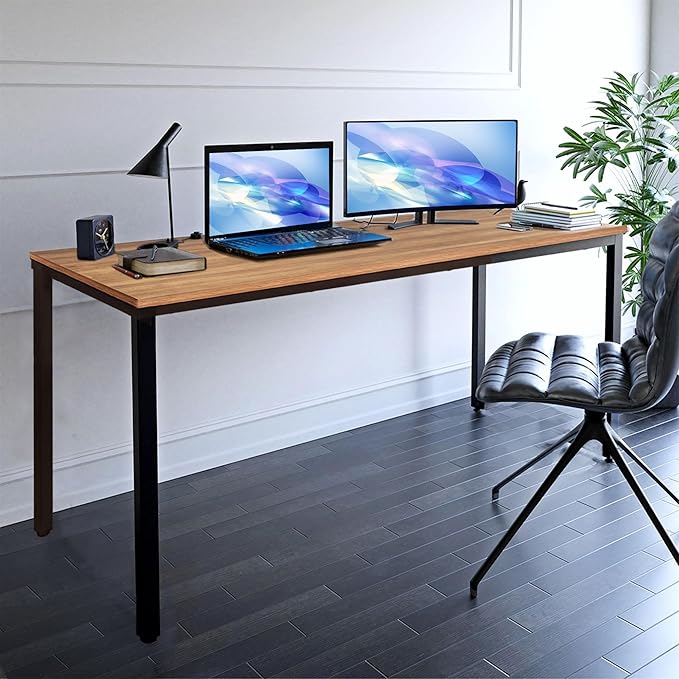Simple and Sturdy 36X72 inches Computer Desk - Perfect for Work and Study, Multi-Purpose Table for Writing, Dining, and Workstation - LeafyLoom
