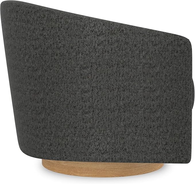 Sunny Heart Swivel Accent Chair, Velvet Swivel Barrel Chair, Swivel Club Chair with Wood Base, Modern Upholstered Armchair, Cozy Chairs for Living Room, Bedroom, Reading - LeafyLoom