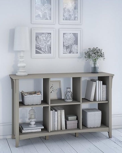 Bush Furniture Salinas 6 Cube Organizer in Cape Cod Gray - LeafyLoom