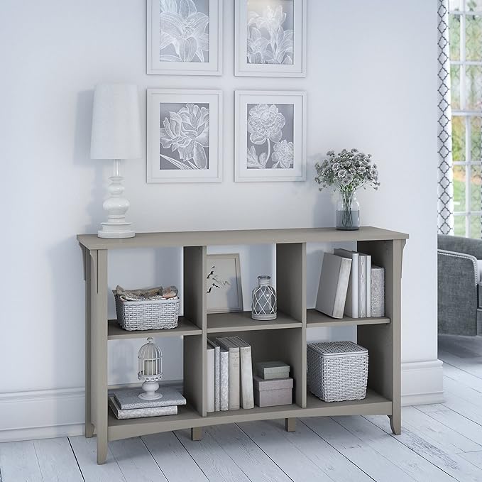 Bush Furniture Salinas 6 Cube Organizer in Cape Cod Gray - LeafyLoom