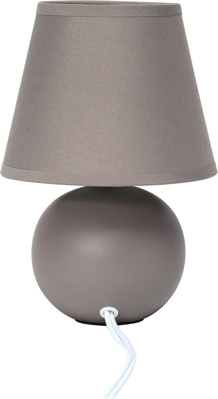 Simple Designs LT2008-GRY Mini Ceramic Globe Table Lamp Gray (Pack of 18) - LeafyLoom