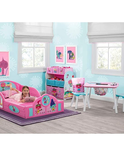 Delta Children Design and Store 6 Bin Toy Storage Organizer, Trolls World Tour - LeafyLoom