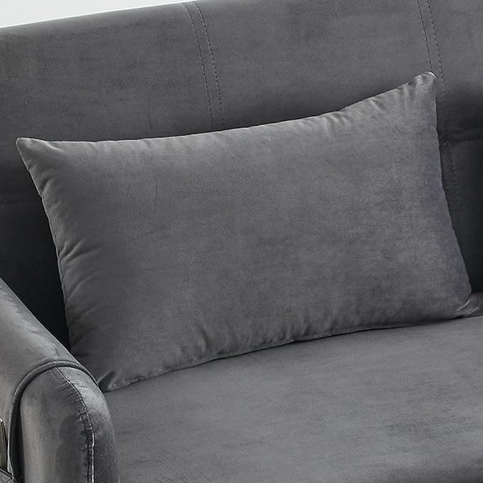 Modern Convertible Loveseat Sofa Bed, Compact Functional Love Seat,Comfy Velvet Sleeper Sofabed 3 in1 Recliner Sofa&Couch with Removable Side Pockets for Small Space Living Room/Guest Room - LeafyLoom