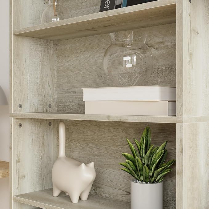 IRONCK Bookshelves and Bookcases Set of 2 Floor Standing 6 Tier Display Storage Shelves 70in Tall Bookcase Home Decor Furniture for Home Office, Living Room - LeafyLoom