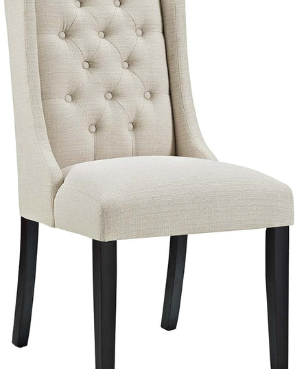 Modway Baronet Modern Tufted Upholstered Fabric Parsons Kitchen and Dining Room Chair in Beige - LeafyLoom
