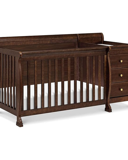 DaVinci Kalani 4-in-1 Convertible Crib and Changer Combo in Espresso - LeafyLoom