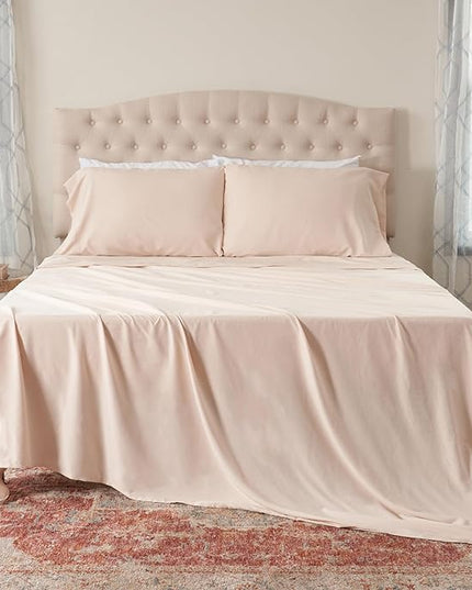 Northwest Ashford Home Essentials Bedding, 4 Piece Full Size Sheet Set, Sand Dollar Taupe - LeafyLoom