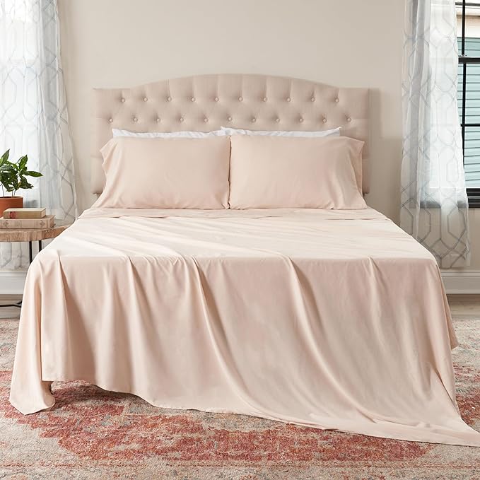 Northwest Ashford Home Essentials Bedding, 3 Piece Twin Size Sheet Set, Sand Dollar Taupe - LeafyLoom