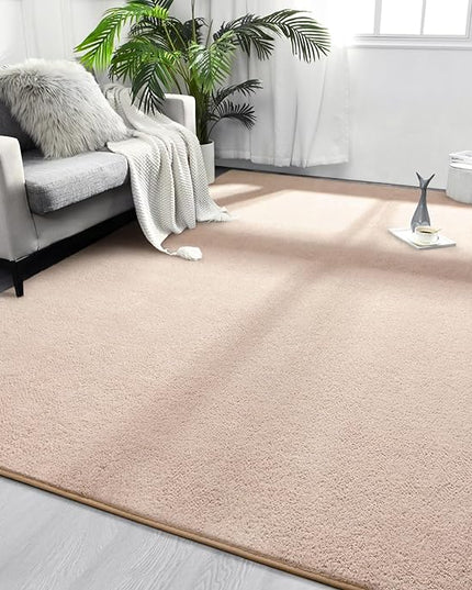 Area Rugs for Bedroom Living Room, 4x6 Ivory Super Soft Comfy Thickened Memory-Foam Indoor Carpets, Modern Aesthetic Minimalist Carpet for Boys Girls Adults Apartment Nursery Home Décor - LeafyLoom