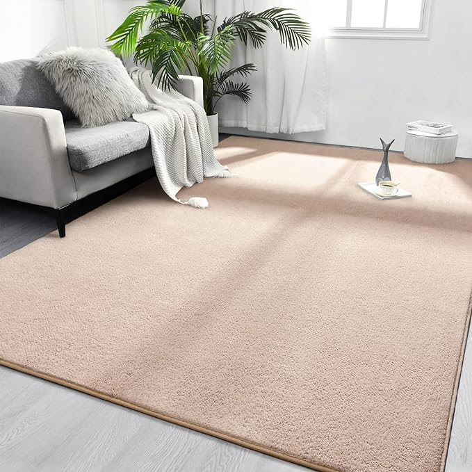 Area Rugs for Bedroom Living Room, 4x6 Ivory Super Soft Comfy Thickened Memory-Foam Indoor Carpets, Modern Aesthetic Minimalist Carpet for Boys Girls Adults Apartment Nursery Home Décor - LeafyLoom