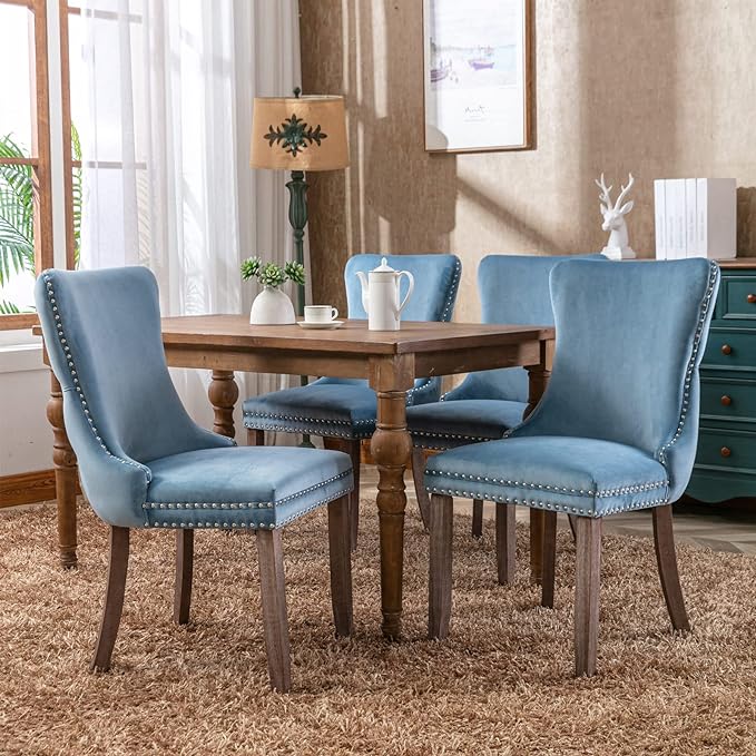 NicBex Haerin-SD-00119-LWJ Dining Chairs, 27.4"x20.4"x37.4", Light Blue - LeafyLoom