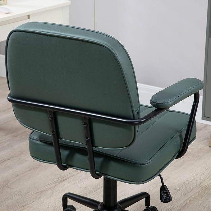 Vinsetto Home Office Chair, Microfiber Computer Desk Chair with Swivel Wheels, Adjustable Height, and Tilt Function, Green - LeafyLoom