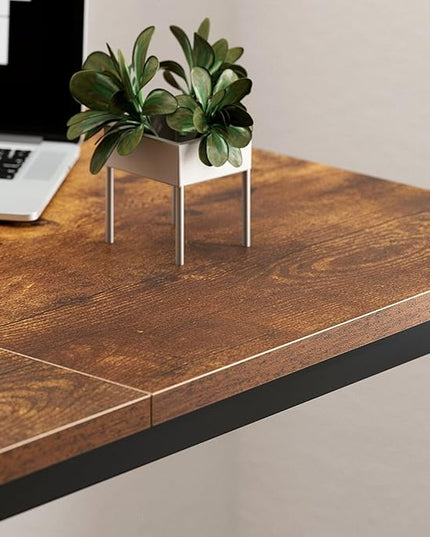 soges 70.8 Inch Stylish Computer Desk, Large Executive Office Desk, Simple Study Writing Desk, Workstation Business Furniture for Home Office, Rustic Brown - LeafyLoom