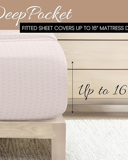 Linen Market 4 Piece Full Bedding Sheet Set (Pink Roses) - Sleep Better Than Ever with These Ultra-Soft & Cooling Bed Sheets for Your Full Size Bed - Deep Pocket Fits 16" Mattress - LeafyLoom