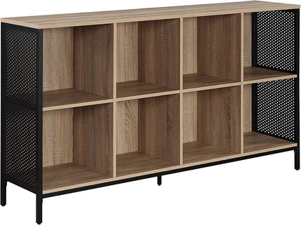 OSP Home Furnishings Ace Contemporary Modern Storage Cube Bookcase, 8 Cubes, River Oak Finish - LeafyLoom